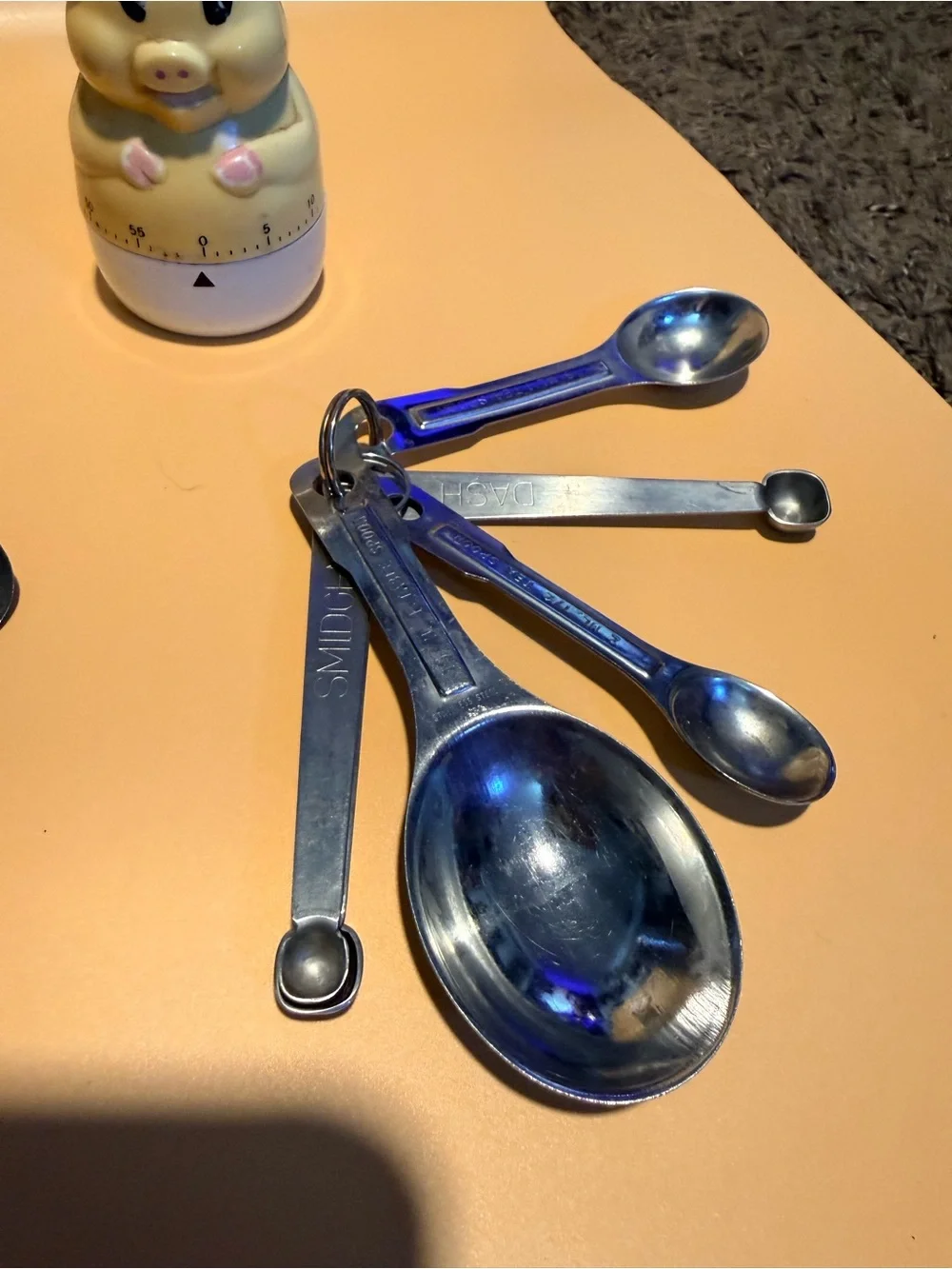 Stainless Steel Canister with Measuring Spoon Set - Silver